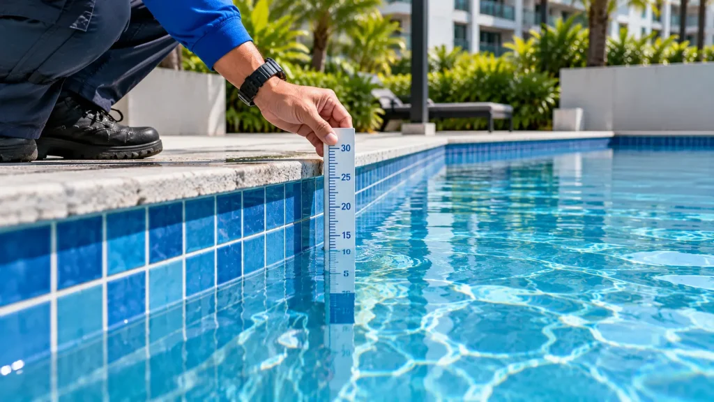 checking pool water level in singapore