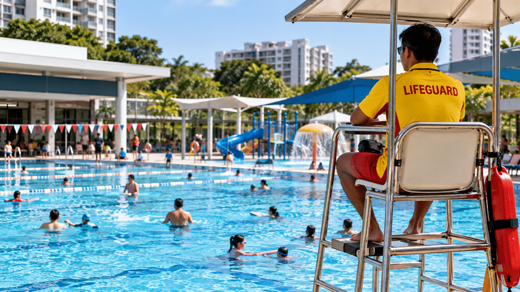 lifeguard supervising community pool